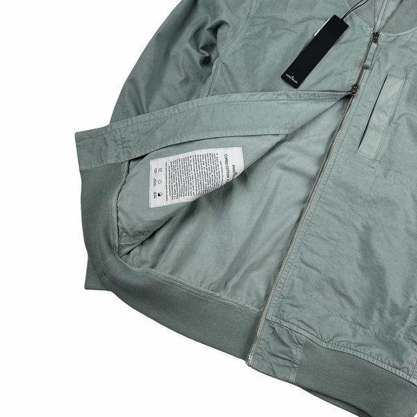 Stone Island 2023 Baby Blue Cupro Cotton Twill-TC Bomber Jacket - Small