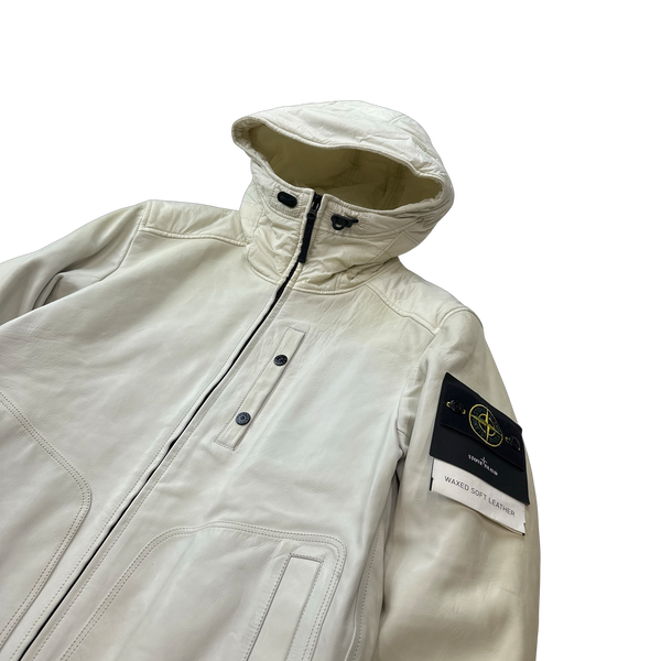 Stone Island 2013 Waxed Soft Leather Jacket - Large