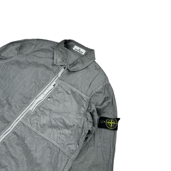Stone Island 2025 Silver Nylon Metal Overshirt - Medium