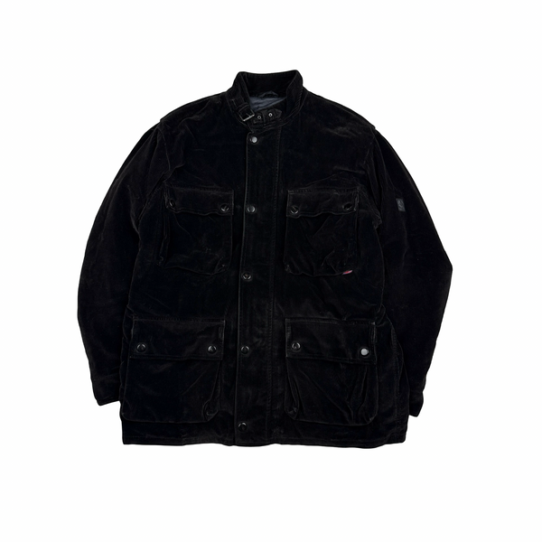 Belstaff Brown Trailmaster Multi Pocket Field Corduroy Zipped Heavyweight Jacket - Large