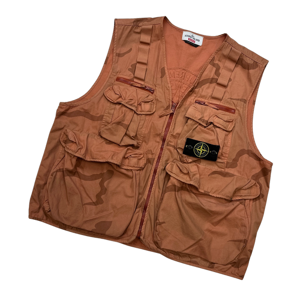 Stone Island Supreme Brushed Cotton 2C Camo OVD Vest - XL