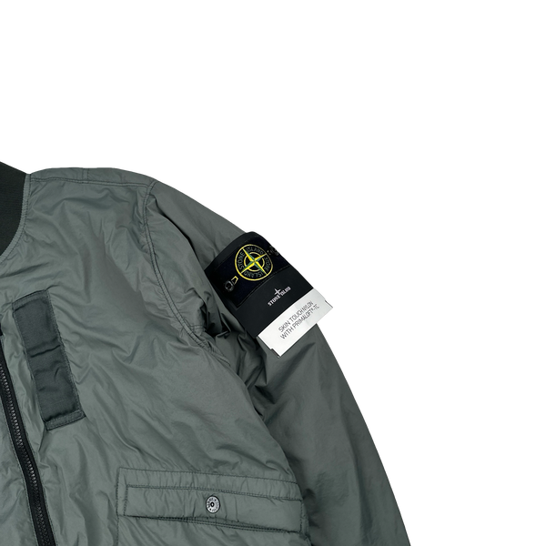 Stone Island 2024 Grey Skin Touch Jacket Nylon Primaloft Bomber Jacket - Small