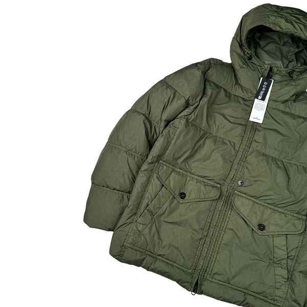 Stone Island 2024 Green Crinkle R-NY Down Puffer Jacket - Small