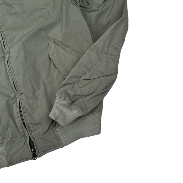 CP Company Grey Nycra Lens View Bomber Jacket - Medium