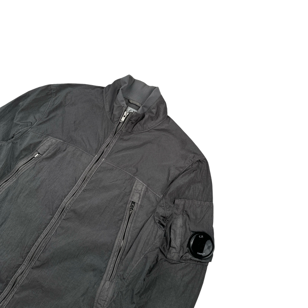 CP Company Grey Chrome Lens Viewer Nylon Bomber Jacket - Large