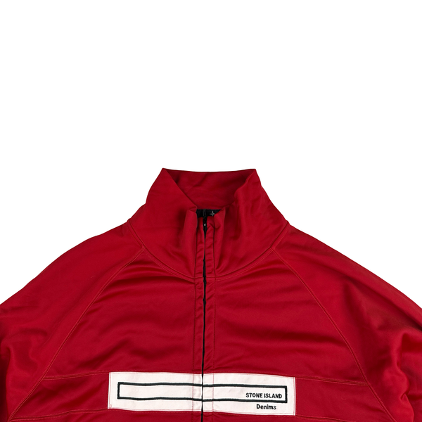 Stone Island 2003 Vintage Denims Red Nylon Track Top - XXL