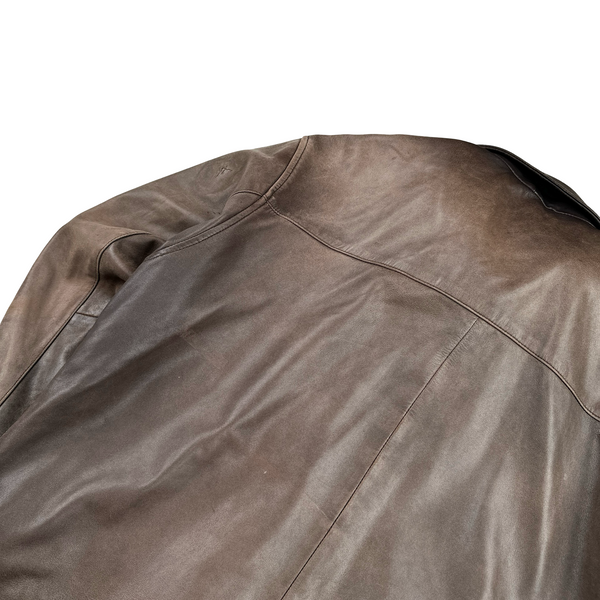 Ralph Lauren Brown Heavyweight Leather Jacket - Large