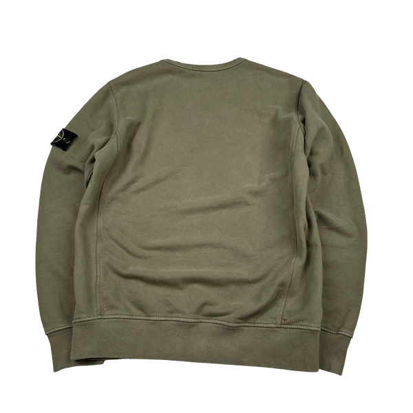 Stone Island 2018 Khaki Cotton Crewneck - Medium