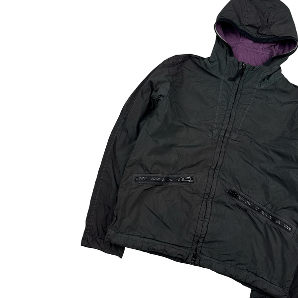 Stone Island Charcoal Garment Dyed Crinkle Reps NY Jacket - Small