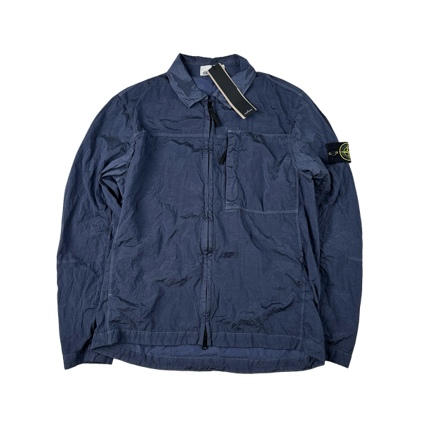 Stone Island 2024 Blue Nylon Metal Overshirt - Medium