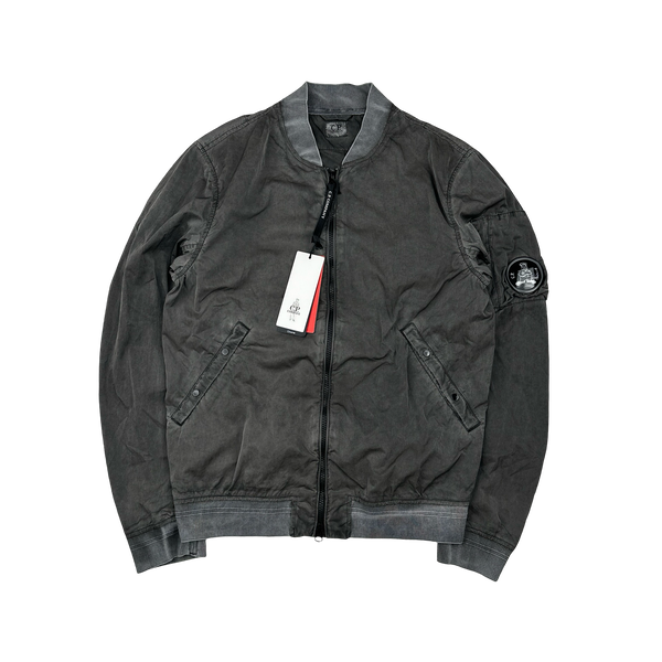 CP Company Grey Limited Edition Comics Cars Chrome Nylon Bomber Jacket - Small