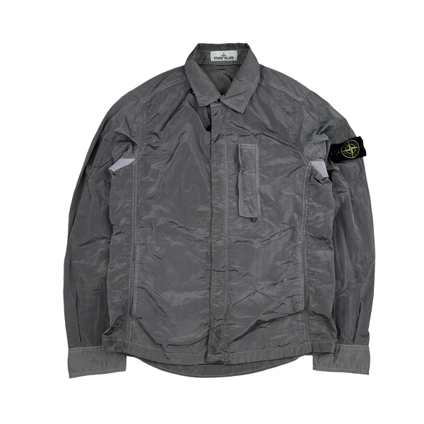 Stone Island 2018 Grey Nylon Metal Shimmer Overshirt - Small
