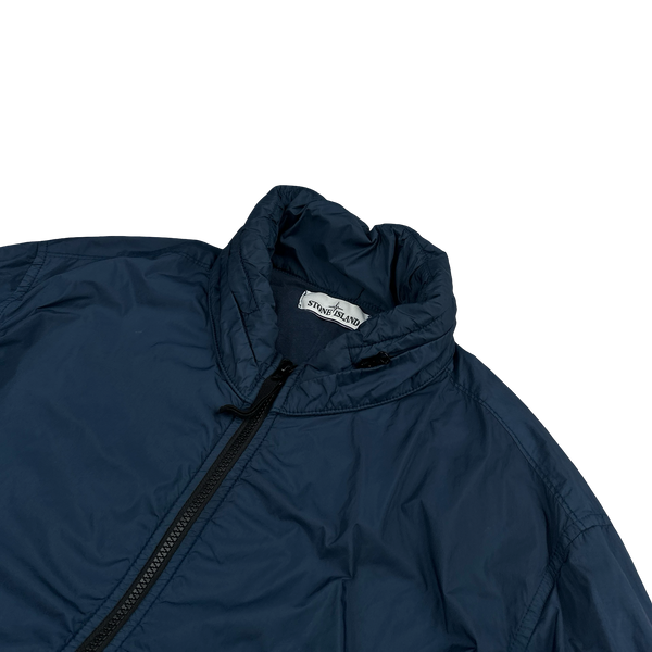 Stone Island 2020 Blue Crinkle Reps Bomber Jacket - Large