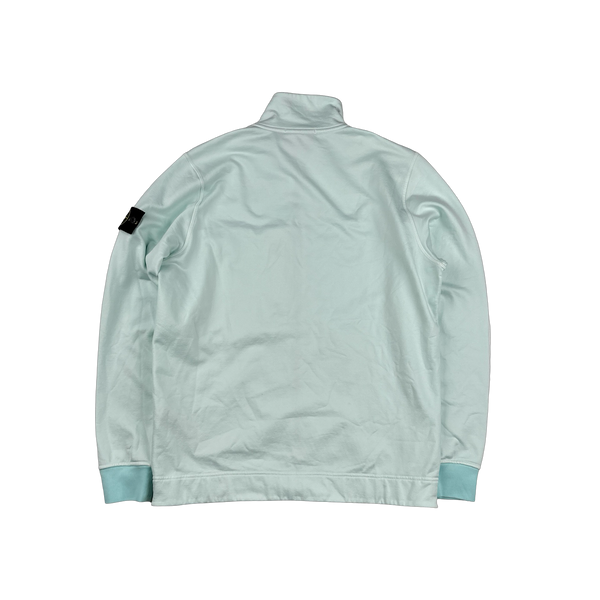 Stone Island 2021 Aqua Zipped Cotton Jumper - Medium