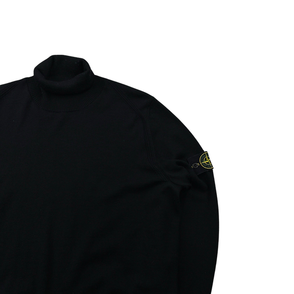 Stone Island 2019 Black Roll Neck Knit Jumper - Large