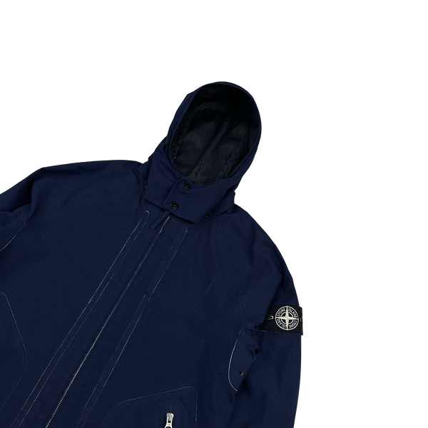 Stone Island 2016 Navy Tank Shield Multi Layer Hooded Jacket - Small