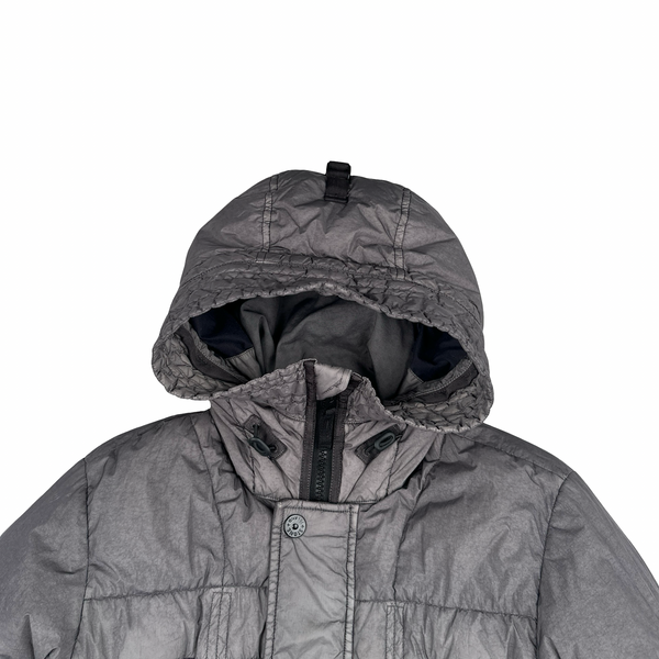 Stone Island Grey Crinkle Reps NY Down Puffer Jacket - Medium