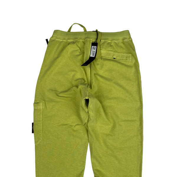 Stone Island 2022 Lime Green Thick Cotton Joggers - Medium
