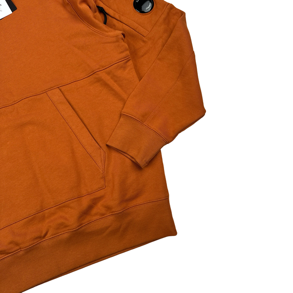 CP Company Orange Cotton Lens Viewer Pullover Hoodie - Large