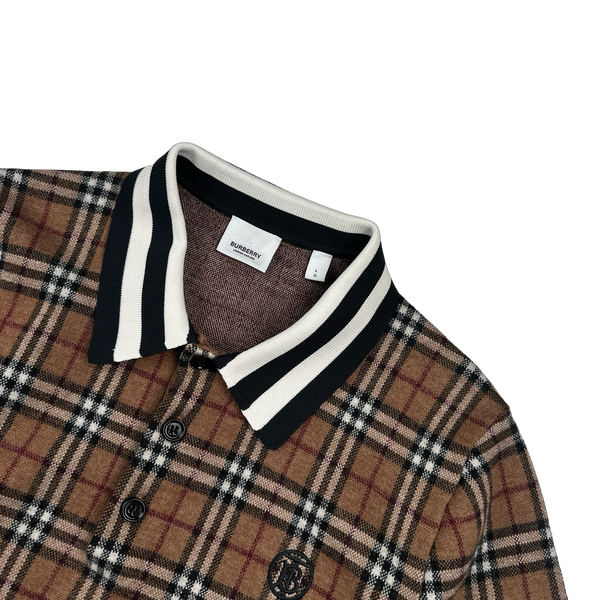 Burberry Nova Check Wool Polo Shirt - Large