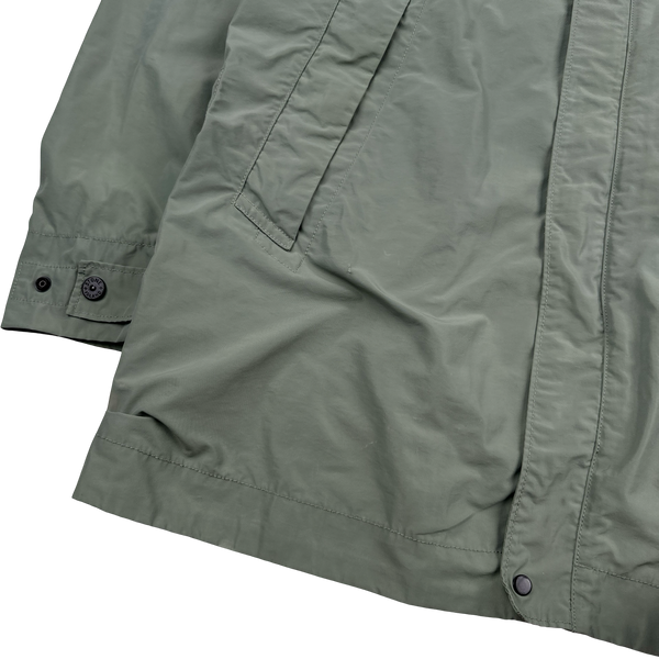 Stone Island 2019 Khaki Micro Reps Long Jacket - Medium