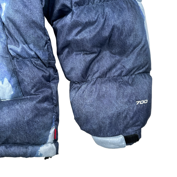 North Face X Supreme 700 FW/2021 Bleached Denim Down Filled Puffer Jacket - Medium