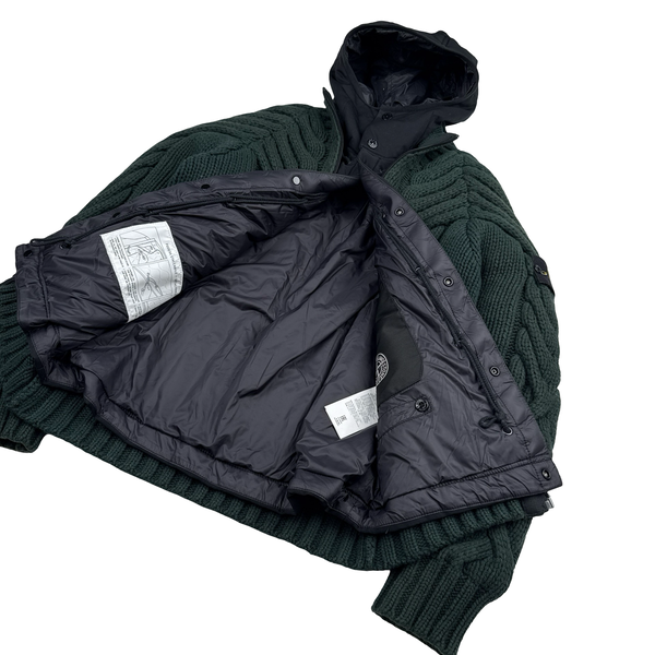 Stone Island 2016 Green President Knit Dutch Rope Zipped Jumper - Small