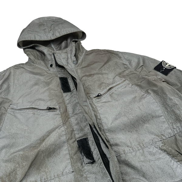 Stone Island 2016 Grey Pixel Reflective Hooded Jacket - Medium