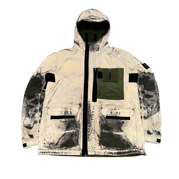 Stone Island 2017 Green Garment Dyed Plated Reflective Mussola Jacket - XL