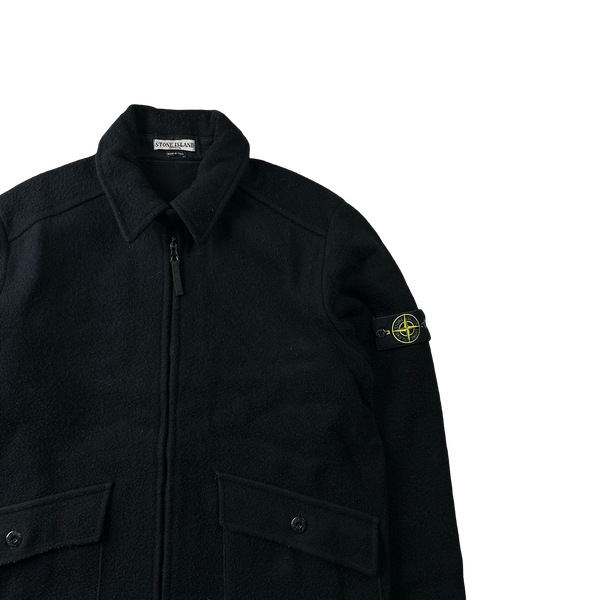 Stone Island Vintage Wool Contrast Stitch Collared Jacket - XL