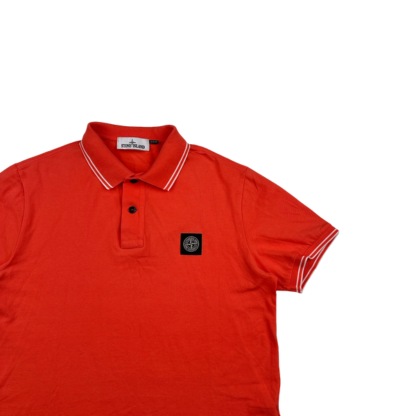 Stone Island 2018 Red Cotton Polo Shirt - Large