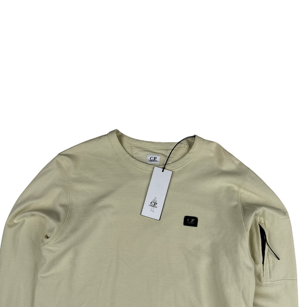 CP Company Yellow Cotton Spellout Crewneck - Medium