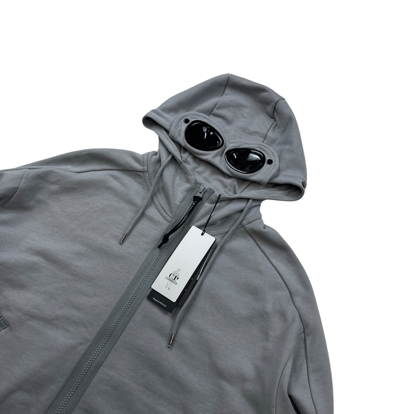 CP Company Grey Cotton Goggle Hoodie - Medium