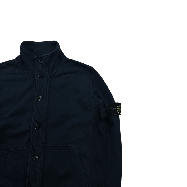 Stone Island 2013 Navy Cotton Buttoned Jumper - Medium