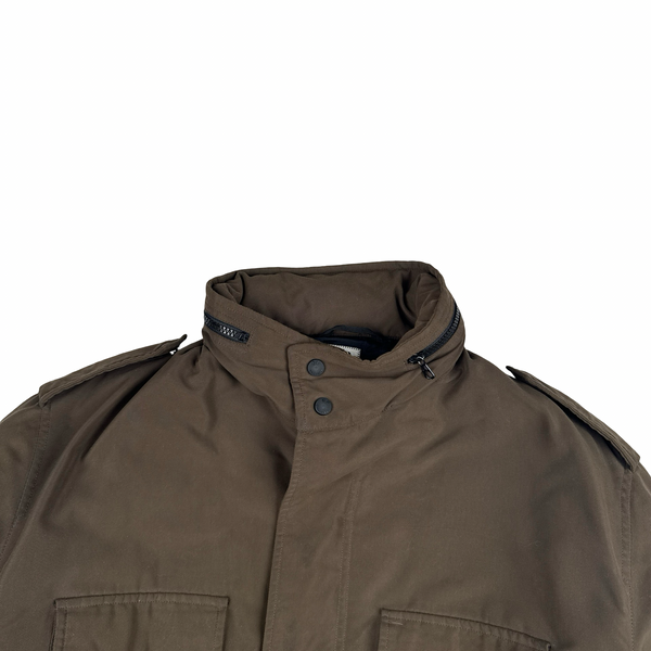 CP Company 1998 Brown Multi Pocket Nylon Blend Jacket - Large