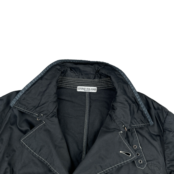 Stone Island 2014 Navy Denim Coloured Accents Collared Cotton Jacket - XXL