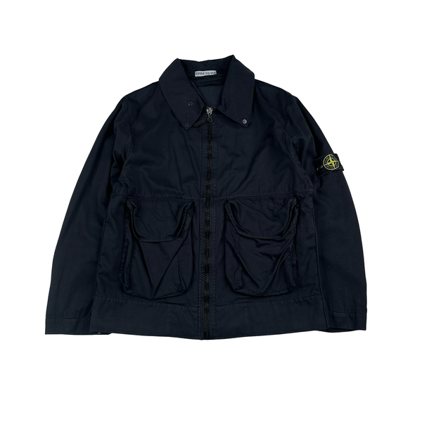 Stone Island Dark Navy Raso Gommato Jacket - Medium