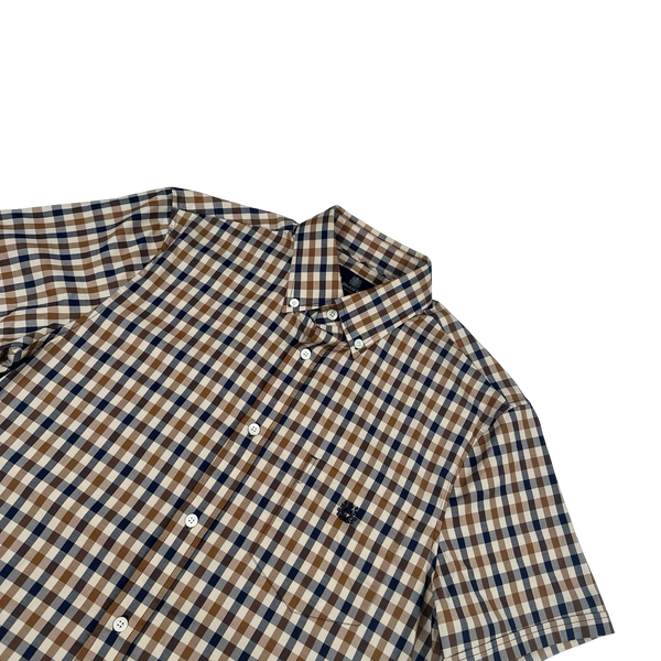 Aquascutum Classic Nova Checked Short Sleeve Shirt - Medium