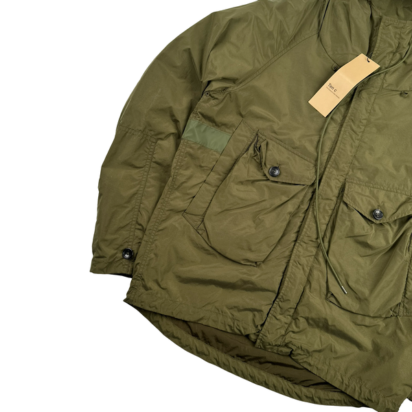 Ten C Khaki Lightweight Multi Pocket Tempest Anorak Jacket - Large