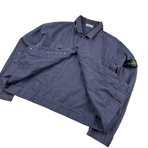 Stone Island 2003 Purple Multi Pocket Buttoned Overshirt - XL