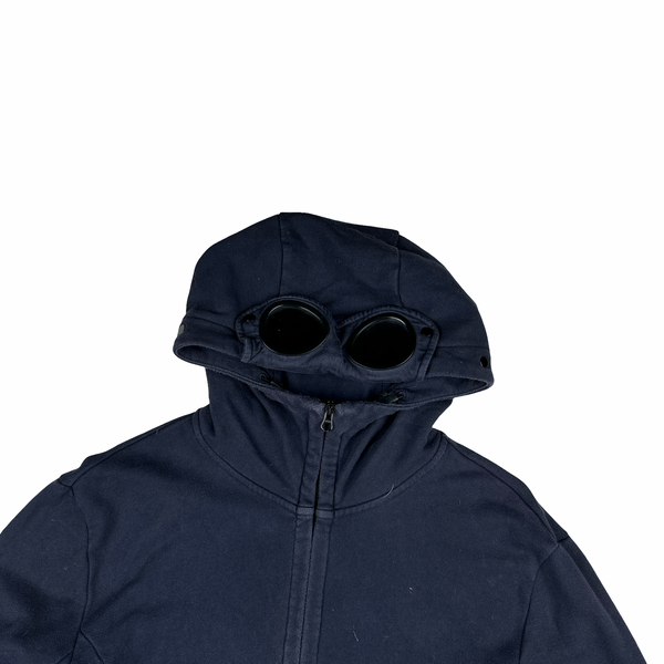 CP Company Navy Goggle Cotton Zip Up Hoodie - XL