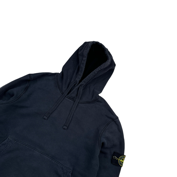 Stone Island 2021 Navy Pullover Cotton Hoodie - Small