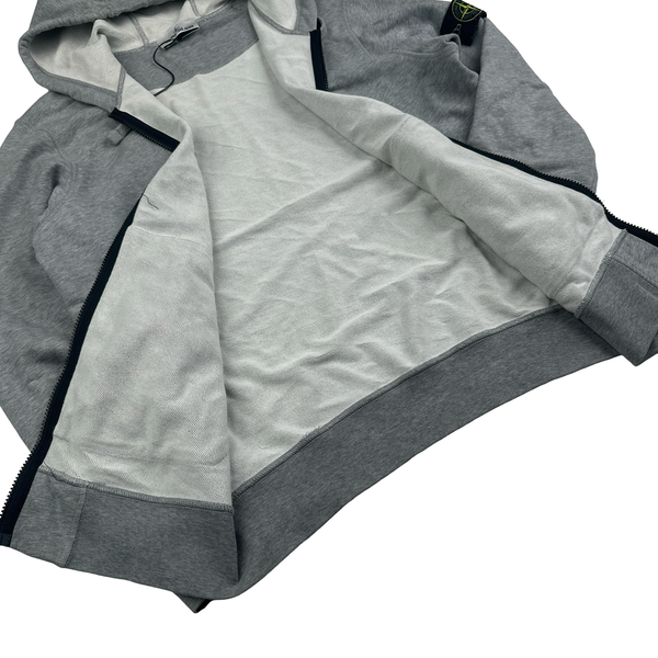 Stone Island Light Grey 2022 Zipped Hoodie - Large