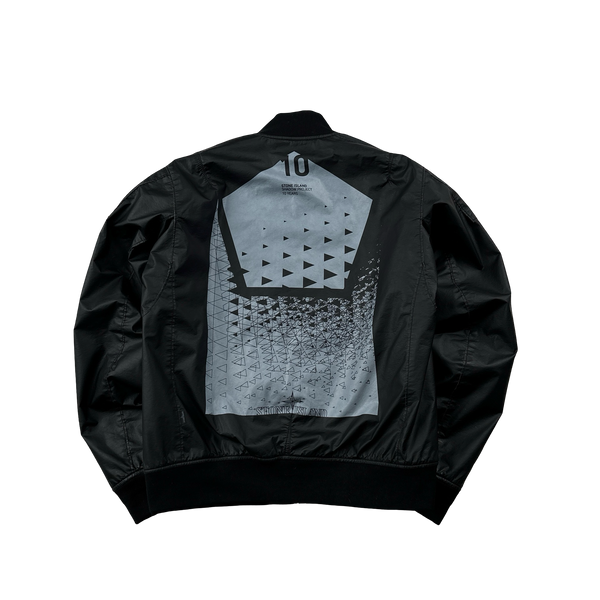 Stone Island 2018 Black Shadow Project Poly Hide 2L Bomber Jacket - Small