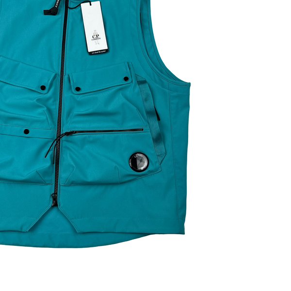 CP Company Shell R Baby Blue Chest Pockets Lens Gilet - XL