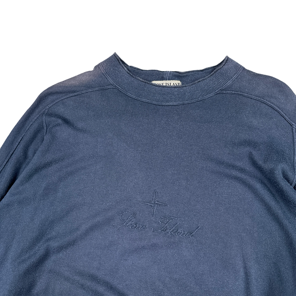 Stone Island 1985 Vintage Spellout Script Pullover Sweatshirt - Large