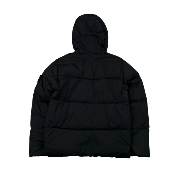 Stone Island 2021 Black Crinkle NY Down Puffer Jacket - Small