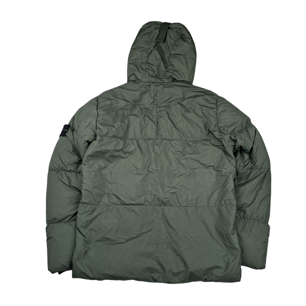 Stone Island 2020 Moss Green Crinkle Reps Puffer Jacket - Large