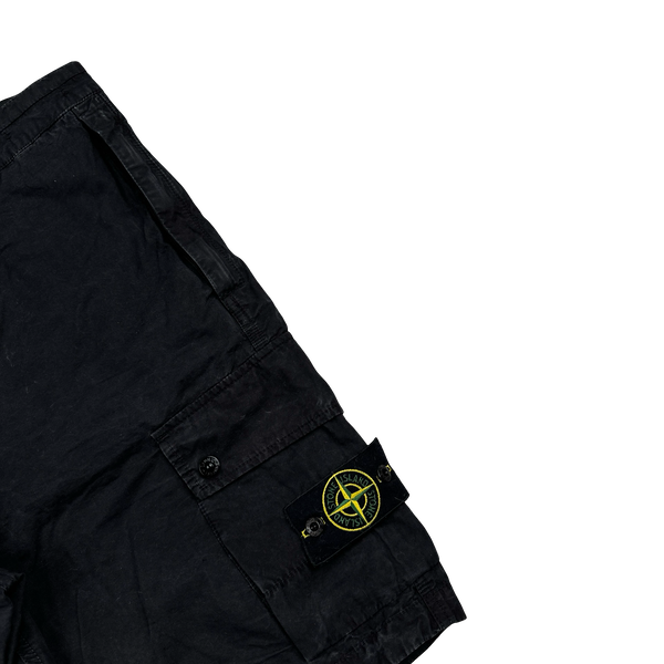 Stone Island 2023 Black Slim Bermuda Cotton Shorts - 36"
