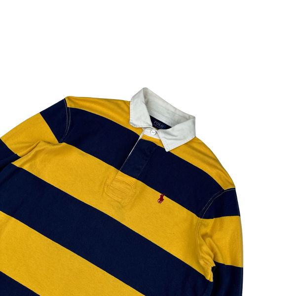 Ralph Lauren Yellow Striped Long Sleeve Rugby Shirt - Medium